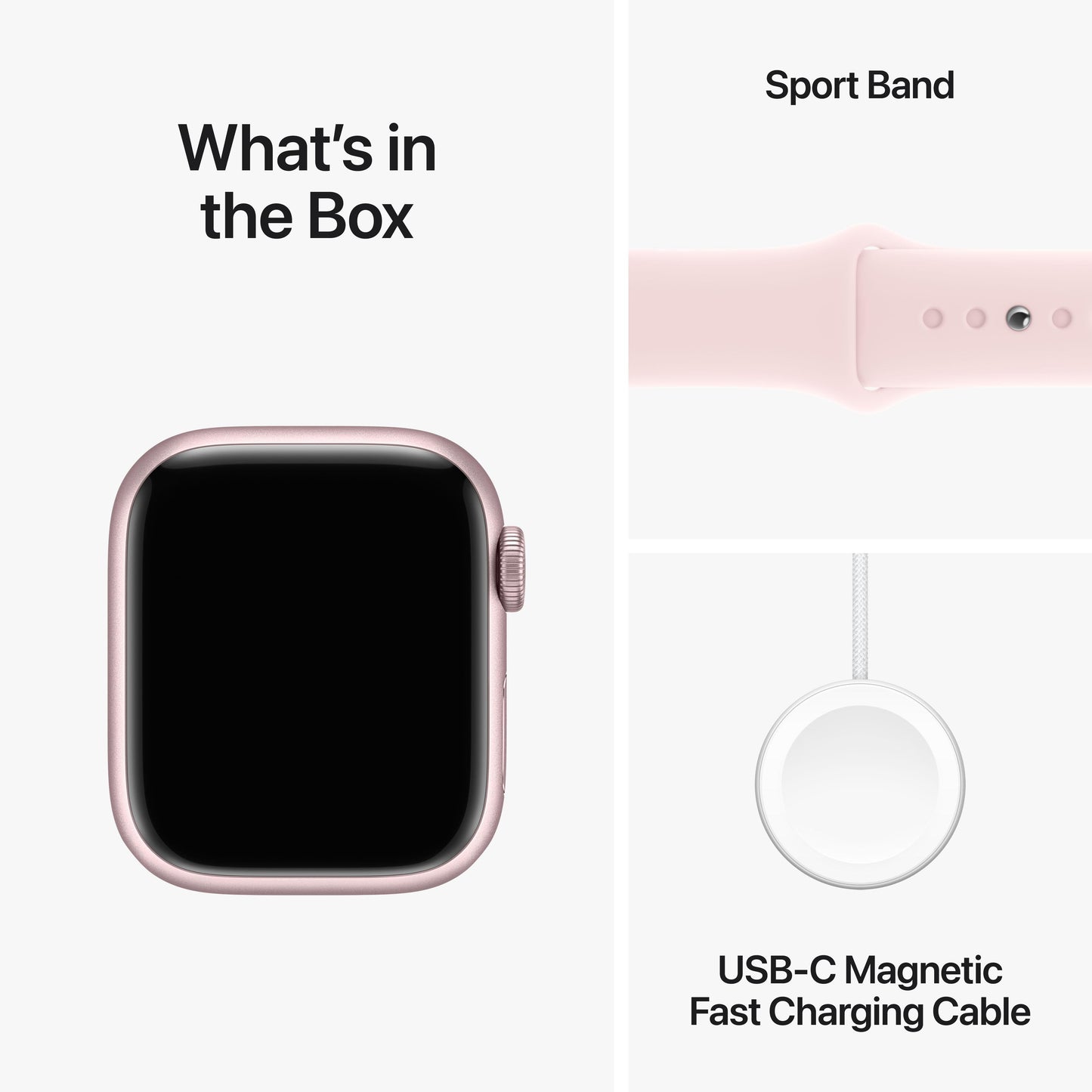 Apple Watch Series 9 GPS 41mm Pink Aluminium Case with Light Pink Sport Band - S/M