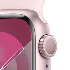 Apple Watch Series 9 GPS 41mm Pink Aluminium Case with Light Pink Sport Band - M/L