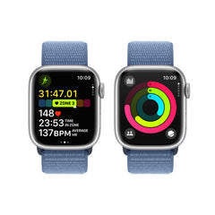 Apple Watch Series 9 GPS 41mm Silver Aluminium Case with Winter Blue Sport Loop