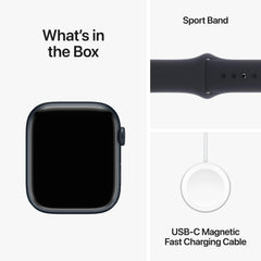 Apple Watch Series 9 GPS 45mm Midnight Aluminium Case with Midnight Sport Band - S/M