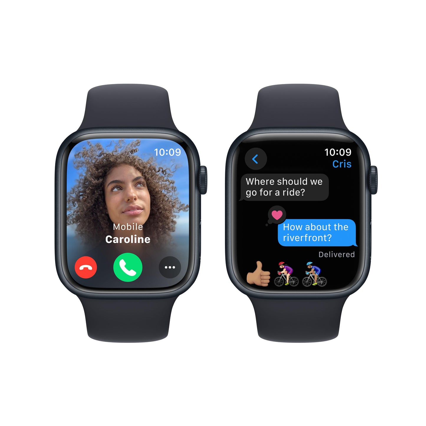 Apple Watch Series 9 GPS 45mm Midnight Aluminium Case with Midnight Sport Band - M/L