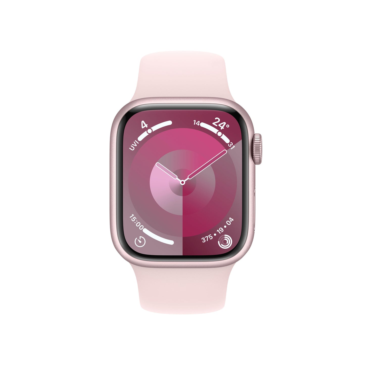 Apple Watch Series 9 GPS + Cellular 41mm Pink Aluminium Case with Light Pink Sport Band - S/M