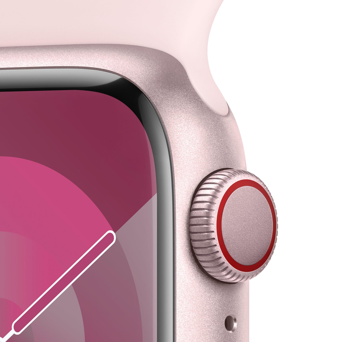 Apple Watch Series 9 GPS + Cellular 41mm Pink Aluminium Case with Light Pink Sport Band - S/M