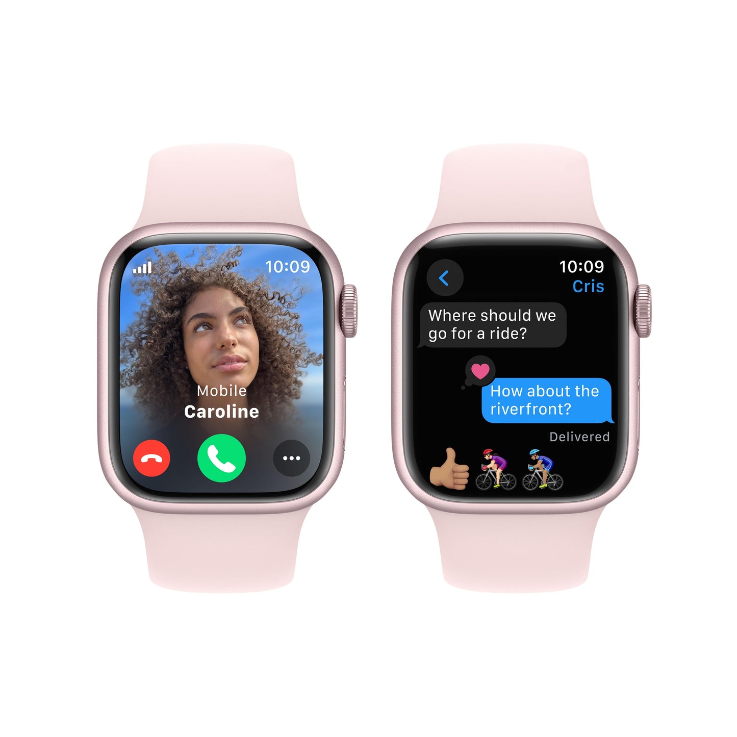 Apple Watch Series 9 GPS + Cellular 41mm Pink Aluminium Case with Light Pink Sport Band - S/M
