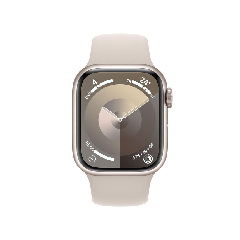 Apple Watch Series 9 GPS + Cellular 41mm Starlight Aluminium Case with Starlight Sport Band - M/L