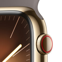 Apple Watch Series 9 GPS + Cellular 45mm Gold Stainless Steel Case with Clay Sport Band - S/M