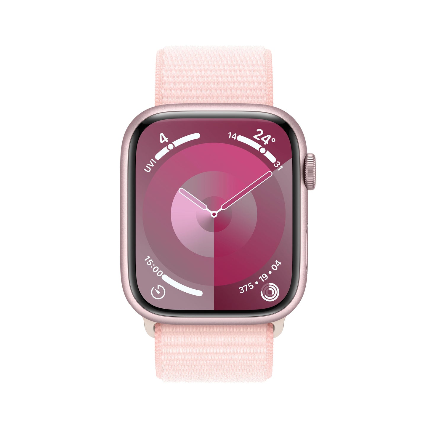 Apple Watch Series 9 GPS + Cellular 45mm Pink Aluminium Case with Light Pink Sport Loop