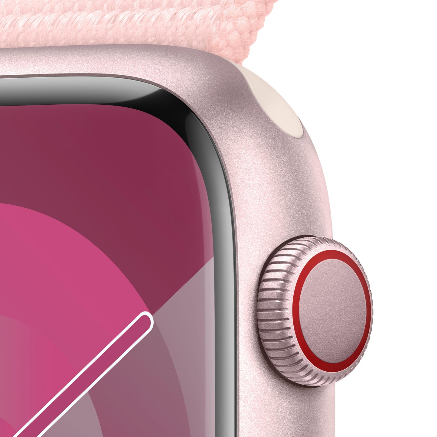 Apple Watch Series 9 GPS + Cellular 45mm Pink Aluminium Case with Light Pink Sport Loop