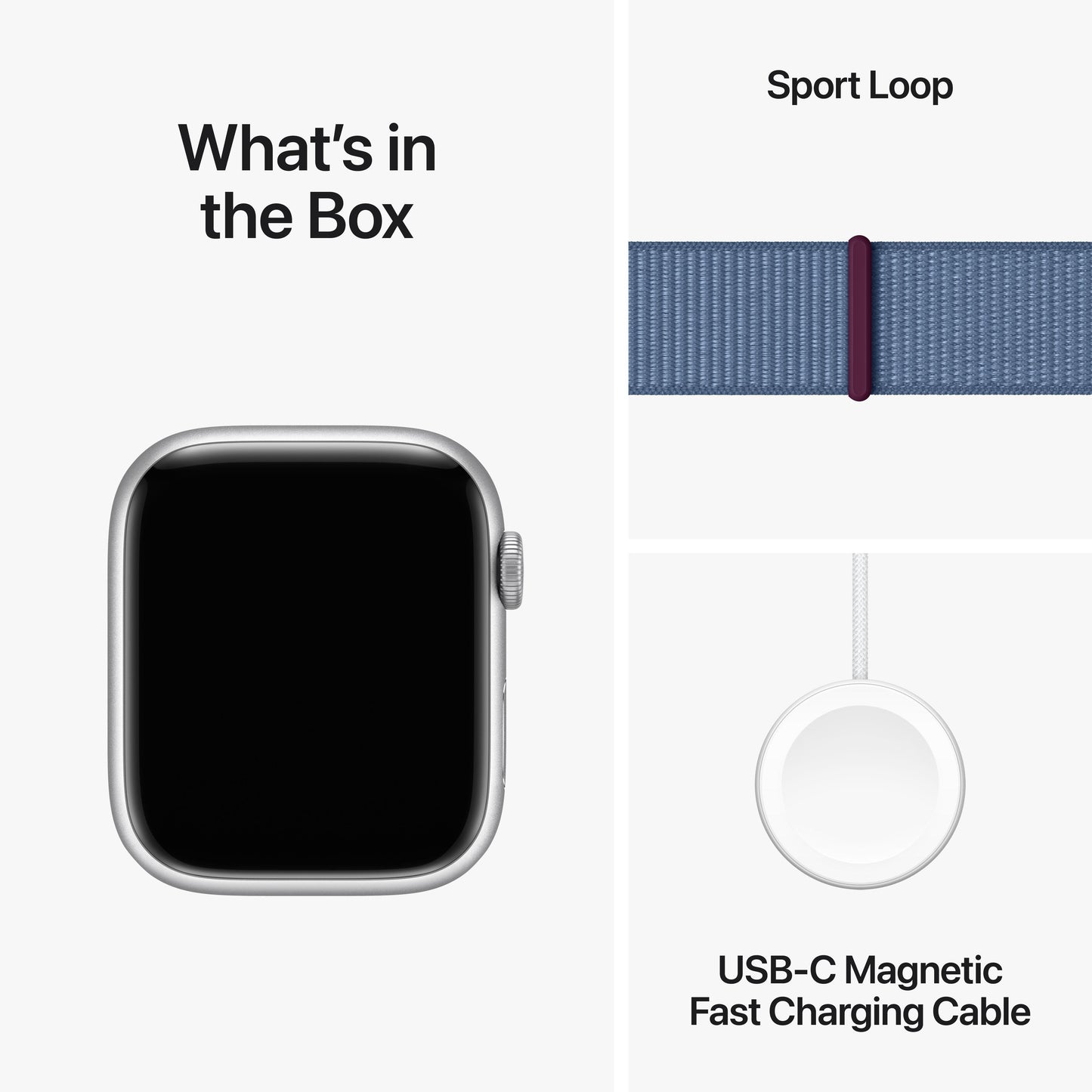 Apple Watch Series 9 GPS + Cellular 45mm Silver Aluminium Case with Winter Blue Sport Loop