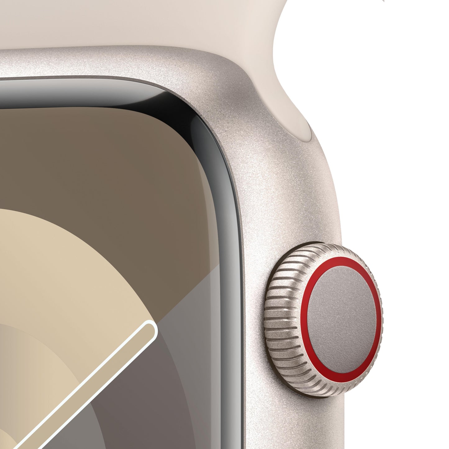 Apple Watch Series 9 GPS + Cellular 45mm Starlight Aluminium Case with Starlight Sport Band - S/M