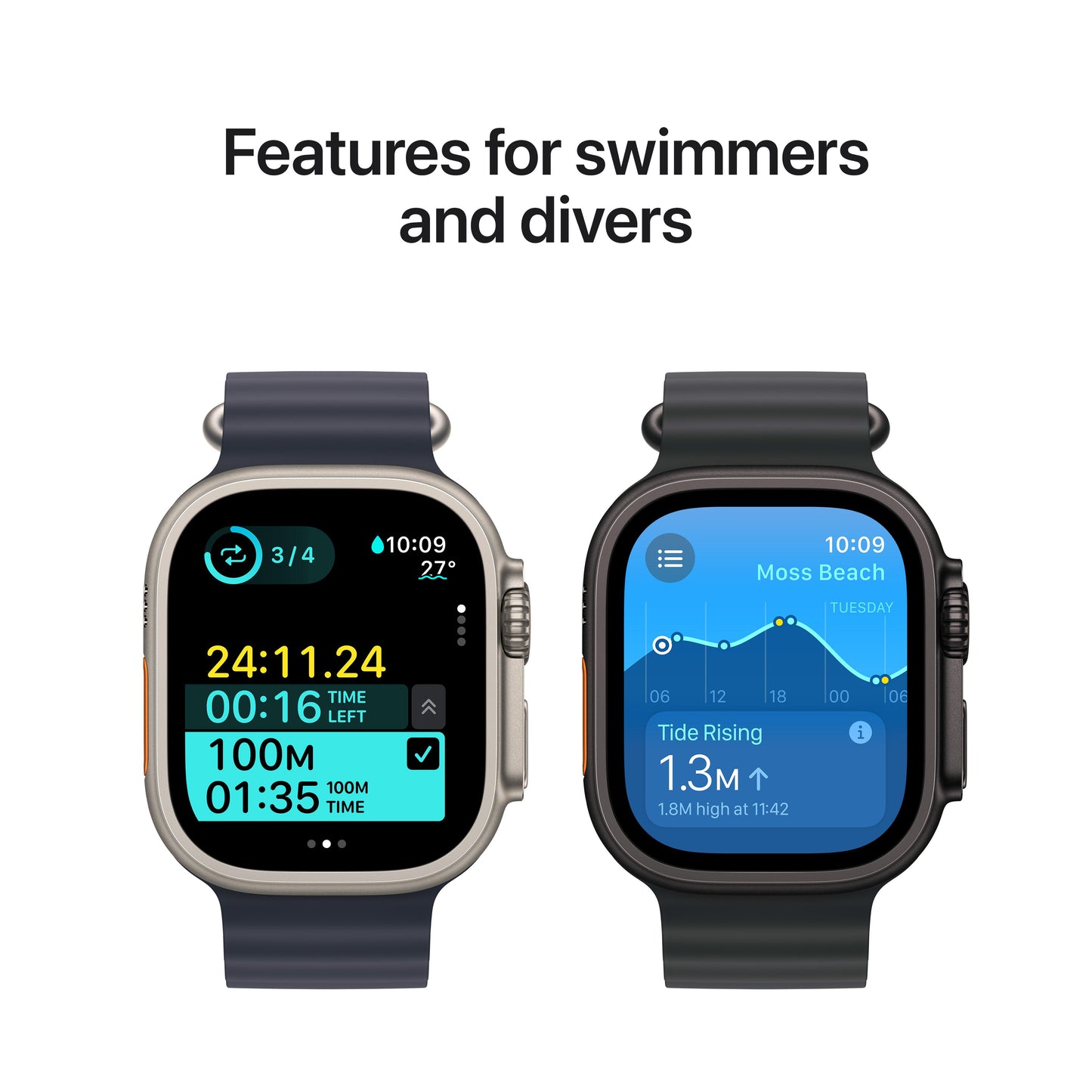 2024 Apple Watch Ultra 2 GPS + Cellular 49mm Black Titanium Case with Dark Green Alpine Loop - M