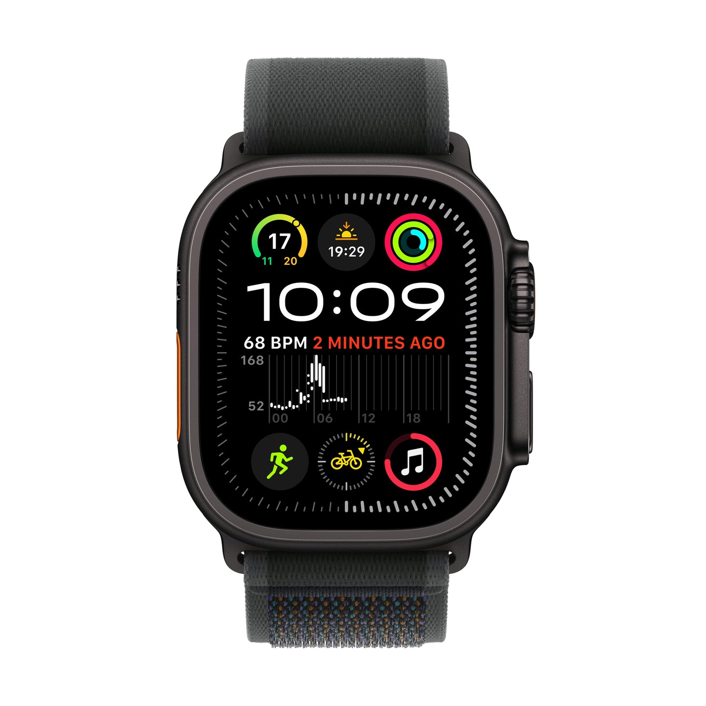 2024 Apple Watch Ultra 2 GPS + Cellular 49mm Black Titanium Case with Black Trail Loop - M/L