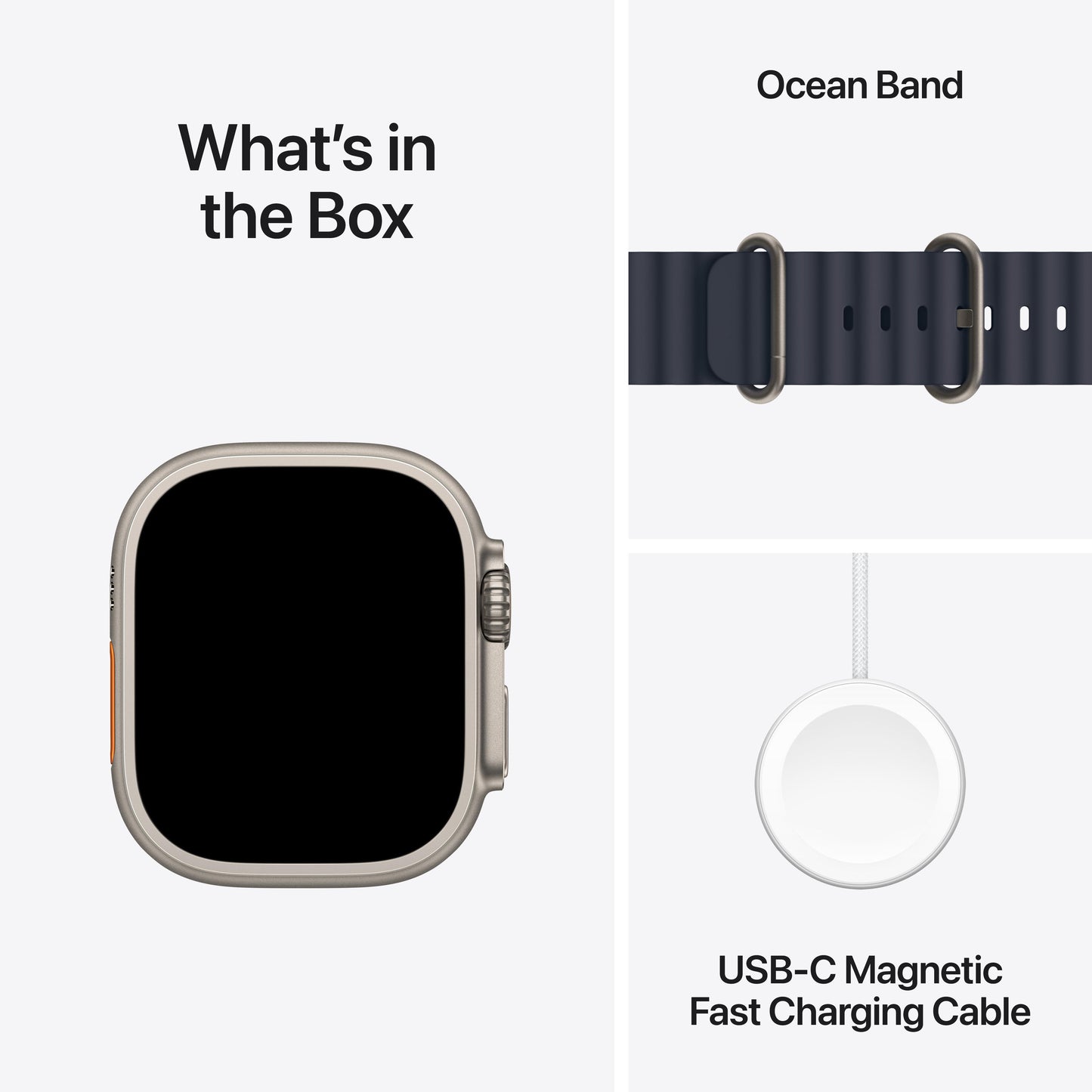 2024 Apple Watch Ultra 2 GPS + Cellular 49mm Natural Titanium Case with Navy Ocean Band