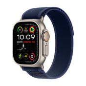 2024 Apple Watch Ultra 2 GPS + Cellular 49mm Natural Titanium Case with Blue Trail Loop - S/M