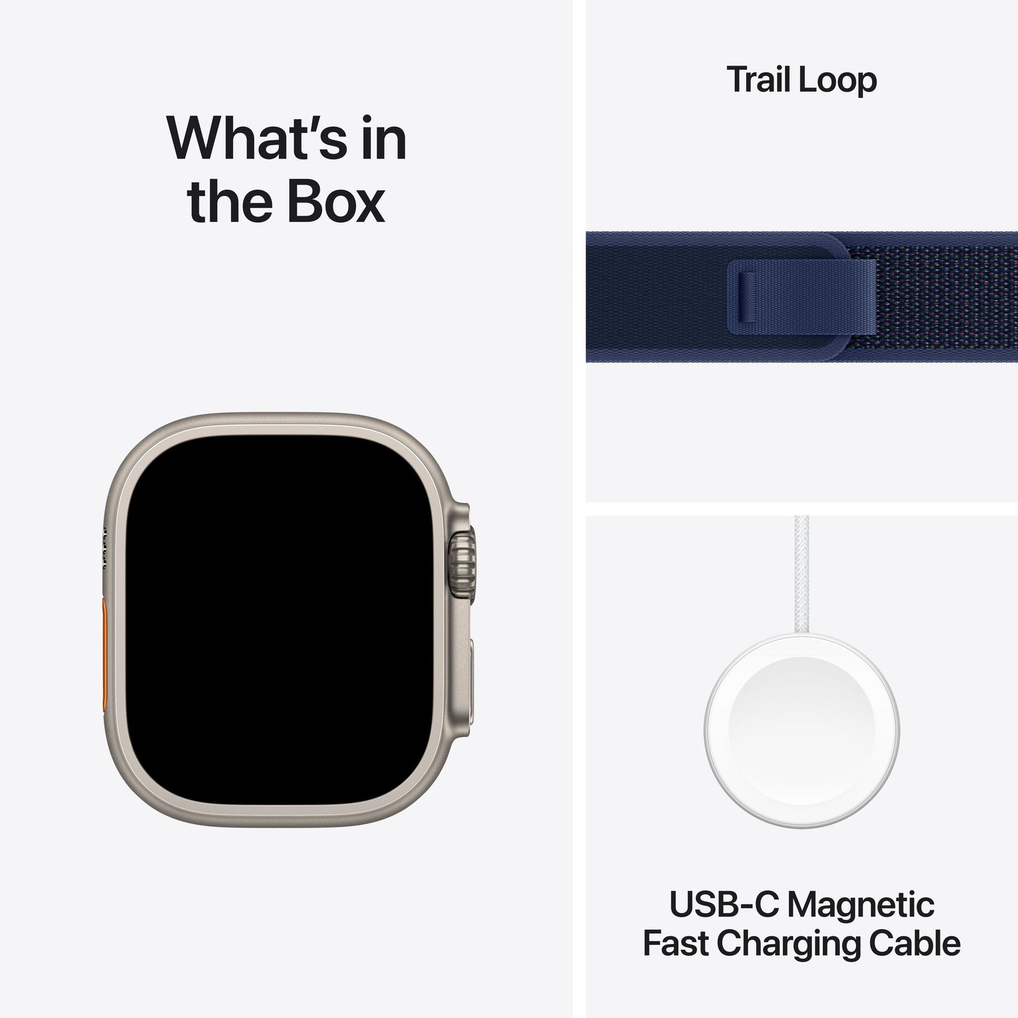 2024 Apple Watch Ultra 2 GPS + Cellular 49mm Natural Titanium Case with Blue Trail Loop - M/L
