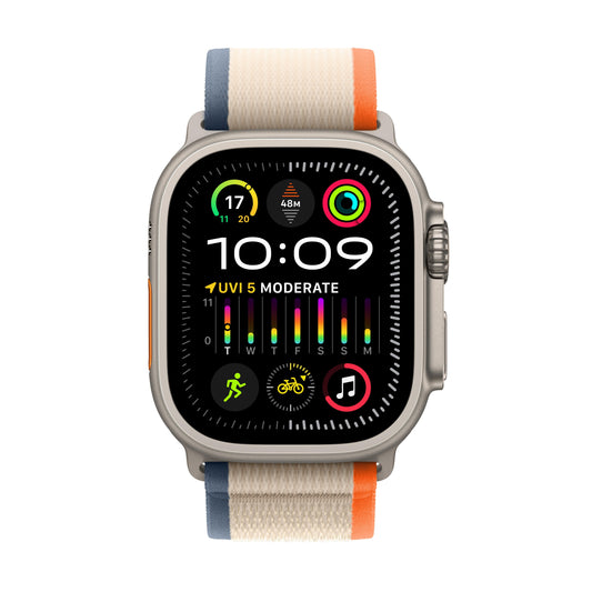 Apple Watch Ultra 2 GPS + Cellular 49mm Titanium Case with Orange/Beige Trail Loop - S/M