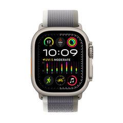 Apple Watch Ultra 2 GPS + Cellular 49mm Titanium Case with Green/Grey Trail Loop - M/L