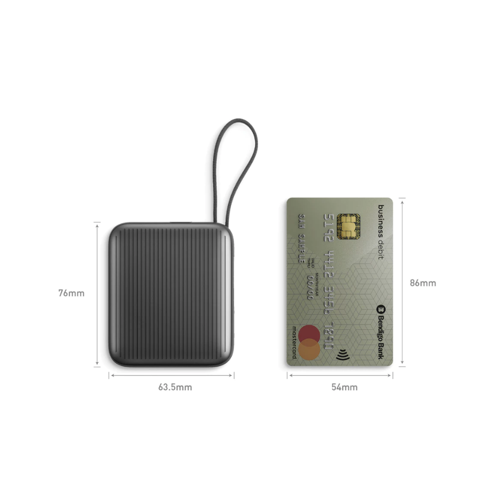 Energea Integra Mini 35, 10000mAh Powerbank with Built In USB-C Cable PD35W - Gunmetal