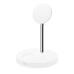 Belkin BOOST CHARGE 2-in-1 Wireless Charging Stand with MagSafe (White)
