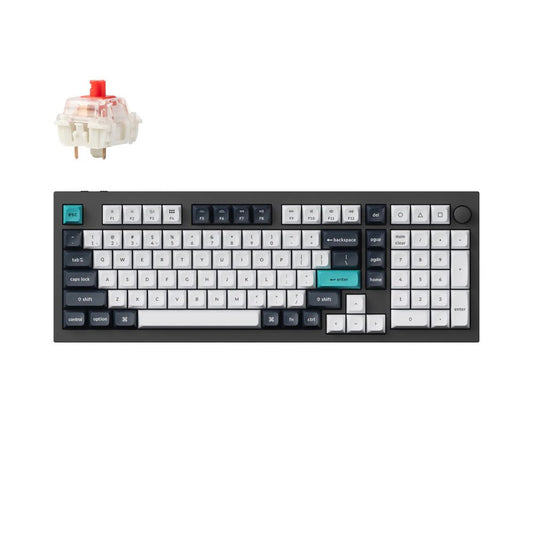 Keychron Q5 Max ANSI 96% layout 102 Key Carbon Black Full Assembled Knob Red Switch RGB Hot-Swap BT/2.4GHz/Wired Normal Profile QMK Custom Keyboard