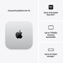 Mac mini: Apple M6 chip with 12-core CPU and 12-core GPU, 16GB, 256GB SSD - Silver