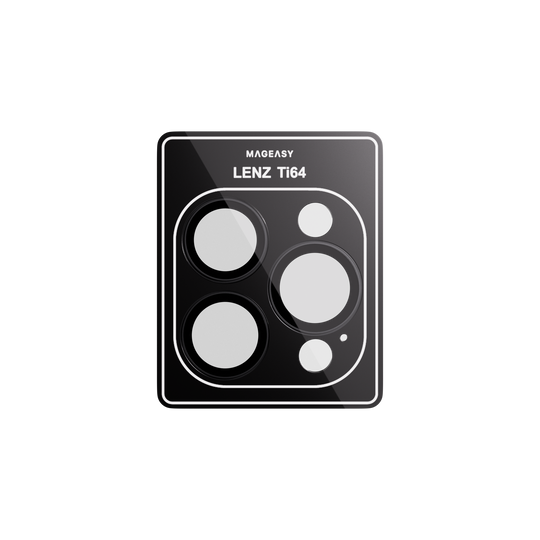 Mageasy iPhone 16 Pro/Pro Max Lenz Sapphire Lens Protector Titanium