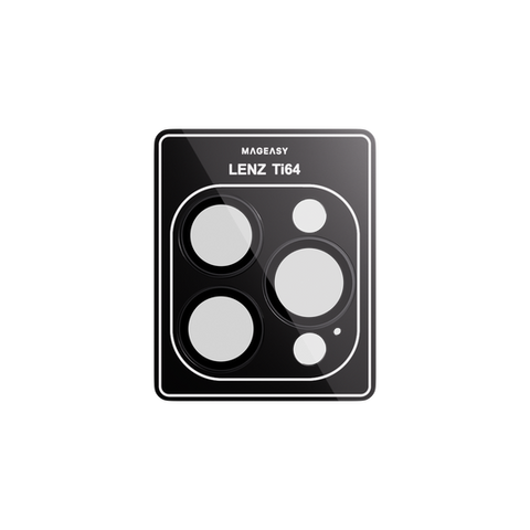 Mageasy iPhone 16 Pro/Pro Max Lenz Sapphire Lens Protector Titanium Black