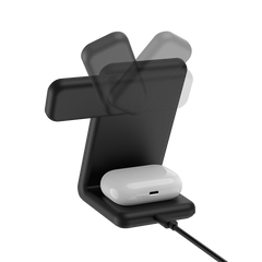 Mazer 3in1 MagSafe, Qi&Apple Watch Wireless Charging Stand-Black