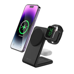 Mazer 3in1 MagSafe, Qi&Apple Watch Wireless Charging Stand-Black