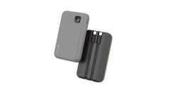 Mazer PowerCharge LINK 1020 Built-in Dual USB-C Cable Charge IN&OUT 10000mAh/PD20W/USB-A/USB-C Power Banks-Natural Titanium