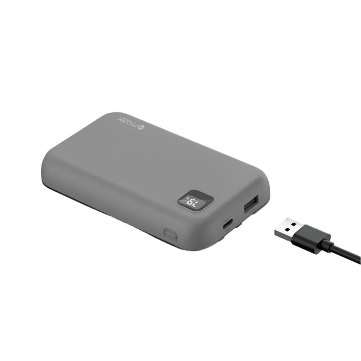 Mazer PowerCharge LINK 1020 Built-in Dual USB-C Cable Charge IN&OUT 10000mAh/PD20W/USB-A/USB-C Power Banks-Natural Titanium