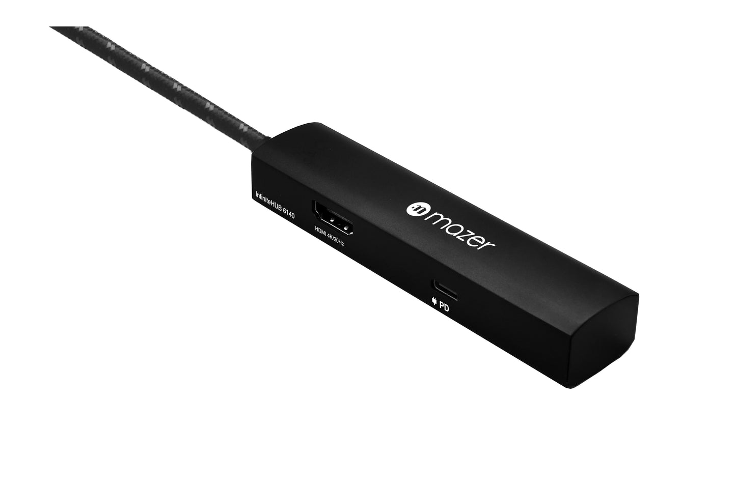 Mazer InfiniteLINK Hub 4-in-1 HDMI4K/30HzX1, USB3.0X2, USB-C PD100W Charging-Black