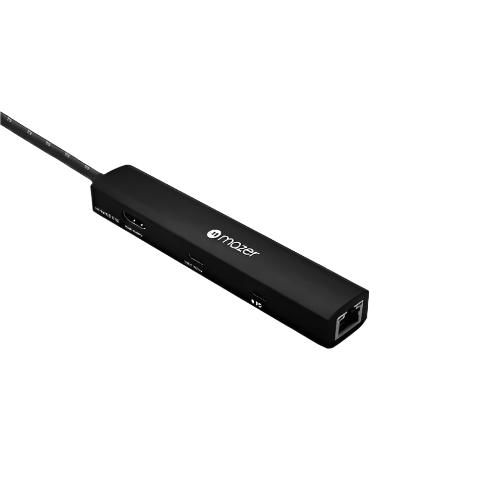 Mazer InfiniteLINK 6-in-1 Slim Hub 4K/60Hz HDMIX1 Data at 10Gbps (USB3.0X2+USB-CX1)+Gigabit Eternet+USB-C PD100W- Black