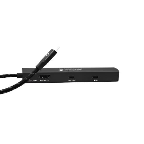 Mazer InfiniteLINK 6-in-1 Slim Hub 4K/60Hz HDMIX1 Data at 10Gbps (USB3.0X2+USB-CX1)+Gigabit Eternet+USB-C PD100W- Black