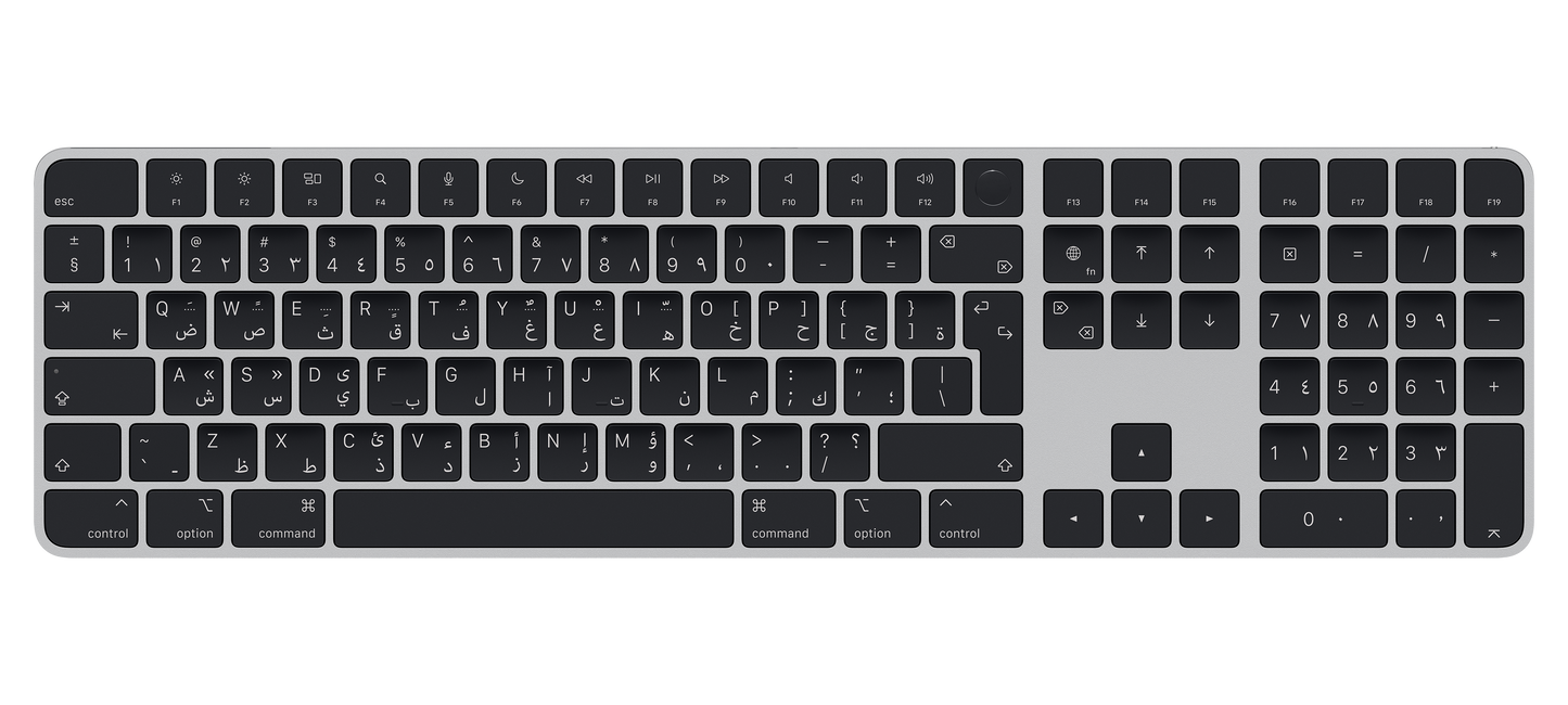 Magic Keyboard with Touch ID and Numeric Keypad for Mac models with Apple silicon - Arabic - Black Keys