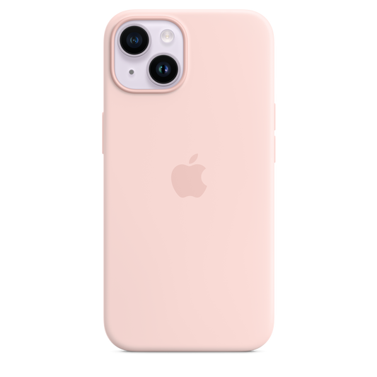 iPhone 14 Silicone Case with MagSafe - Chalk Pink