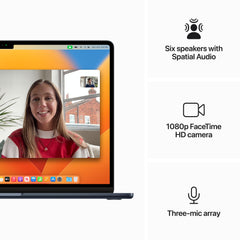 15-inch MacBook Air: Apple M2 chip with 8‑core CPU and 10‑core GPU, 512GB SSD - Midnight