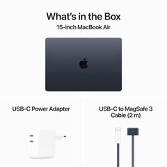 15-inch MacBook Air: Apple M3 chip with 8‑core CPU and 10‑core GPU, 512GB SSD - Midnight