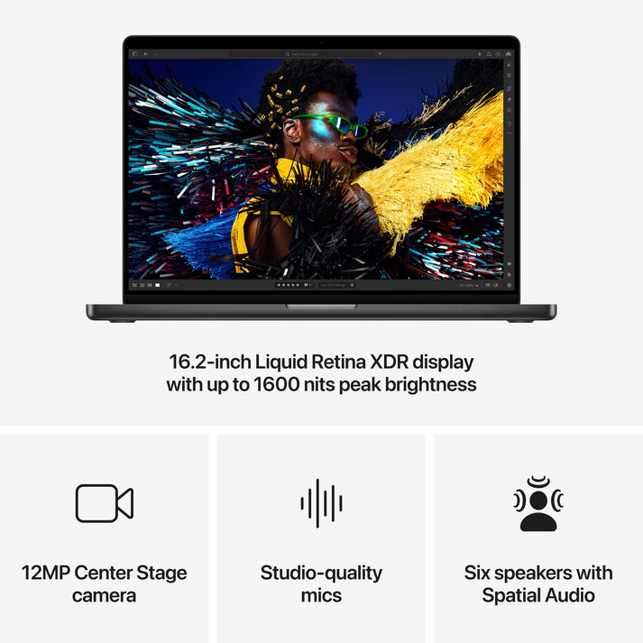 16-inch MacBook Pro: Apple M4 Max chip with 14‑core CPU and 32‑core GP