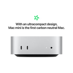 Mac mini: Apple M4 chip with 10-core CPU and 10-core GPU, 256GB SSD - Silver