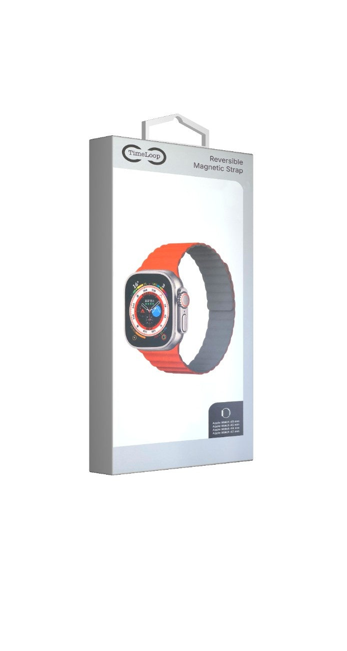 TimeLoop Apple Watch Reversible Magnetic Strap 41mm/40mm/38mm (Grey/Orange)