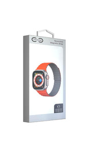 TimeLoop Apple Watch Reversible Magnetic Strap 49mm/45mm/44mm/42mm (Grey/Orange)