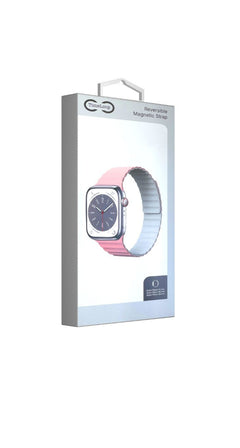 TimeLoop Apple Watch Reversible Magnetic Strap 41mm/40mm/38mm (Pink/White)