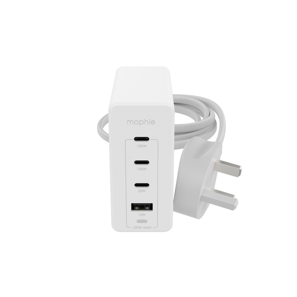 Mophie-ACC-Power Adapter-USB-C-PD-HUB-120W-GAN-White-UK