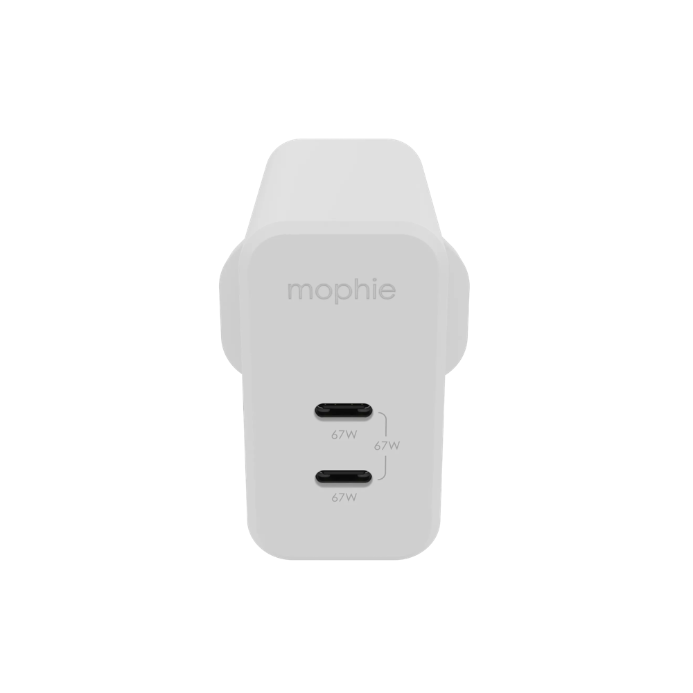 Mophie Wall Adapter (USB-C, Dual, 67W, GAN)