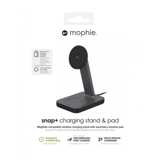 Mophie-UNV WRLS-snap+ stand & pad-Black-ROC-UK