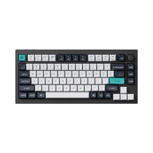 Keychron Q1 Max ANSI 75% layout 81 Key Carbon Black Full Assembled Knob Red Switch RGB Hot-Swap BT/2.4GHz/Wired Normal Profile QMK Custom Keyboard