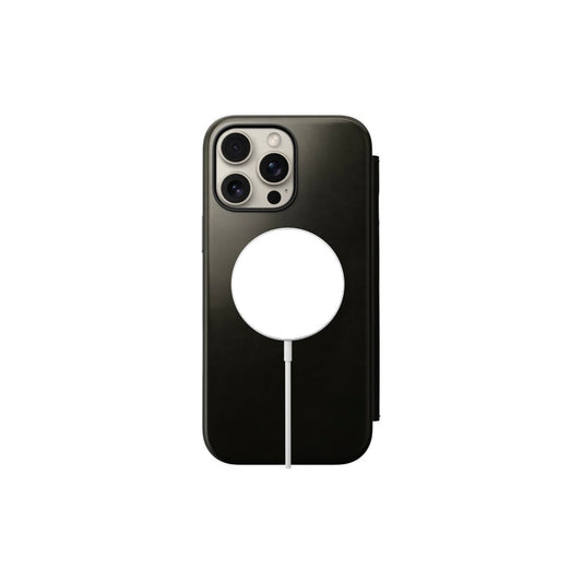 Nomad iPhone 16 Pro Max Modern Leather Folio | Horween Leather | Magsafe Green Chrome