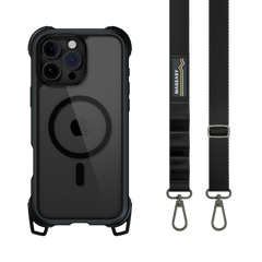 Mageasy iPhone 16 Pro Max Odyssey M +Strap| Magsafe Metal Black/ Black