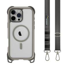 Mageasy iPhone 16 Pro Max Odyssey M +Strap| Magsafe Titanium/ Concrete Gray